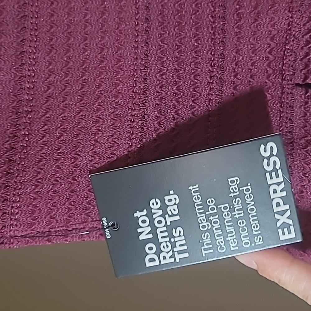 Express Strapless Sweetheart Pleated Skater Dress Maroon Wine NWT Size M - Picture 8 of 17